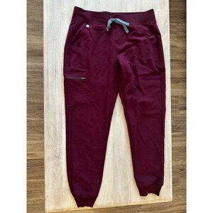 Figs Zamora Jogger Scrub Pants in Burgundy Maroon Size Medium